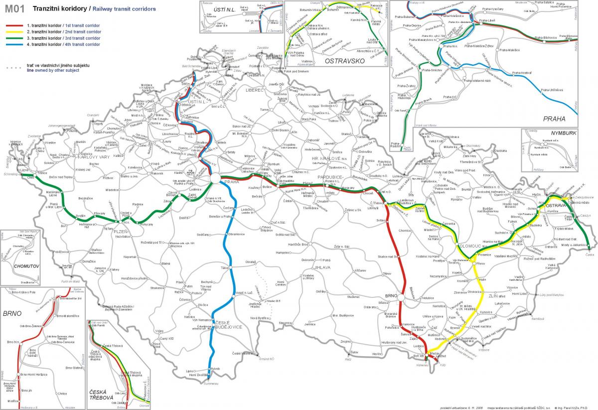 карта железнодорожных вокзалов Праги