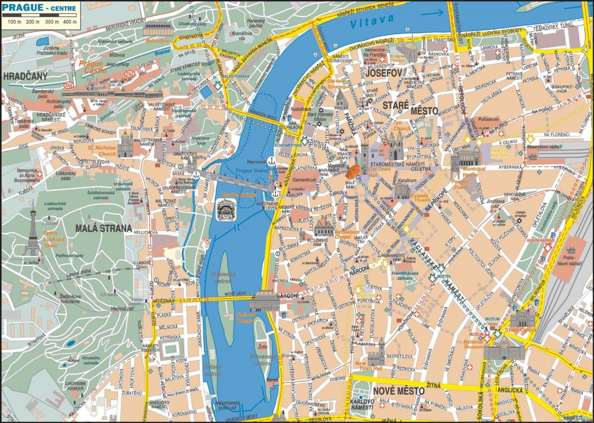 карта центра Праги